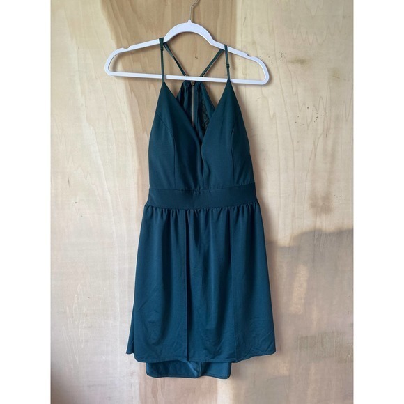 Love Nickie Lew Dress Womens Juniors‎ Green Beaded Cut Out Cocktail Prom - Picture 3 of 9